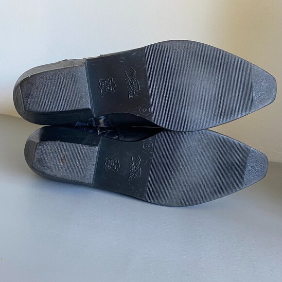 Mootsies Tooties Leather Black & Metallic Booties SZ 8 - Picture 10 of 12